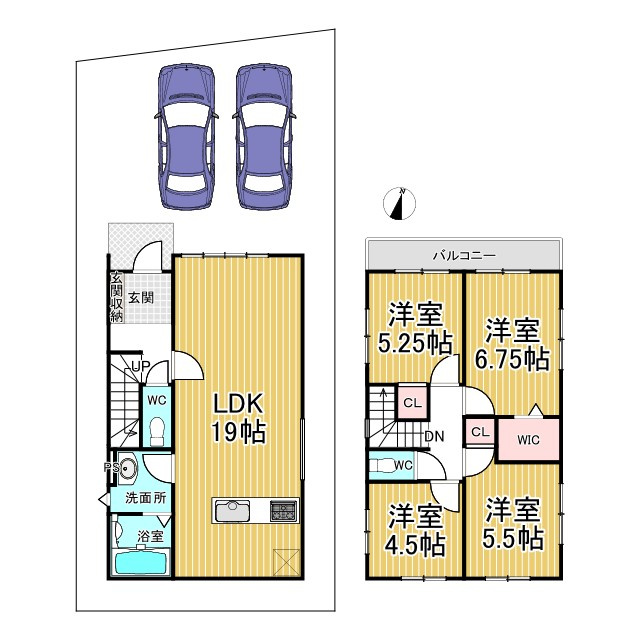 上賀茂北ノ原町 新築戸建 3期1号地の間取り