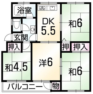 【間取り】 | 神陵台西住宅58号棟