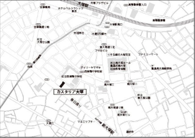 カスタリア大塚の地図