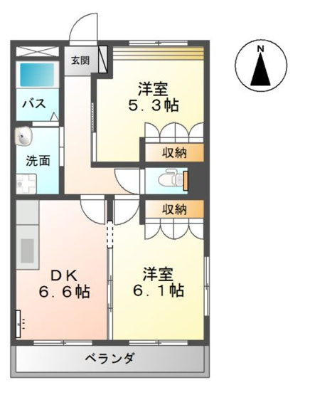 【間取り】 | グランティス大晴　Ⅱ