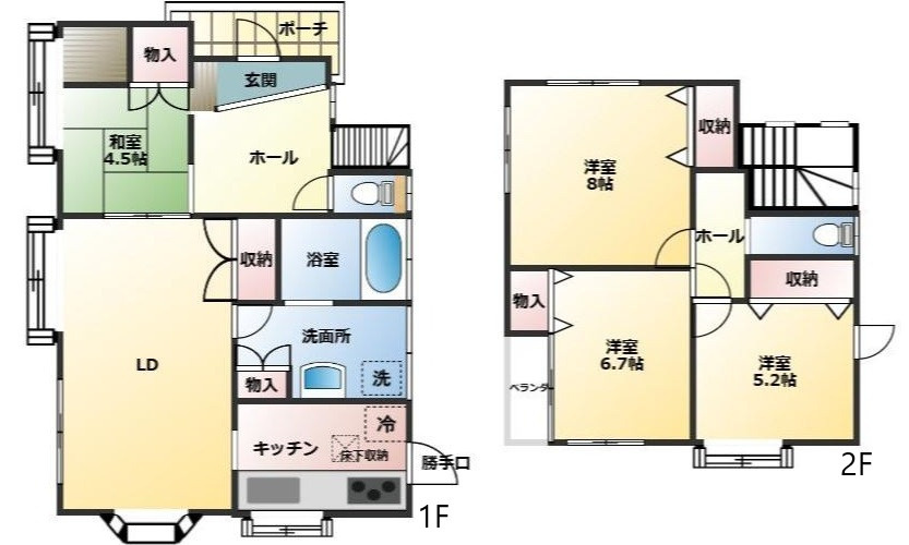 広島市佐伯区坪井２丁目　中古一戸建ての間取り