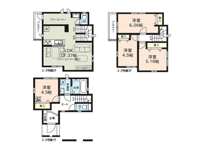 【間取り】 | 志木市本町3丁目　新築一戸建住宅　全2棟　(志木本店) | 志木駅から徒歩14分の便利な立地にあり、広々とした17.37帖のLDKでゆったりくつろげます。