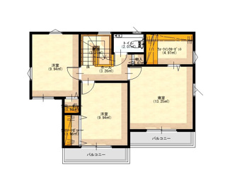 【間取り】 | 宮原町　戸建 | LDKの他に４部屋あるので、ご家族でお使いいただけます。