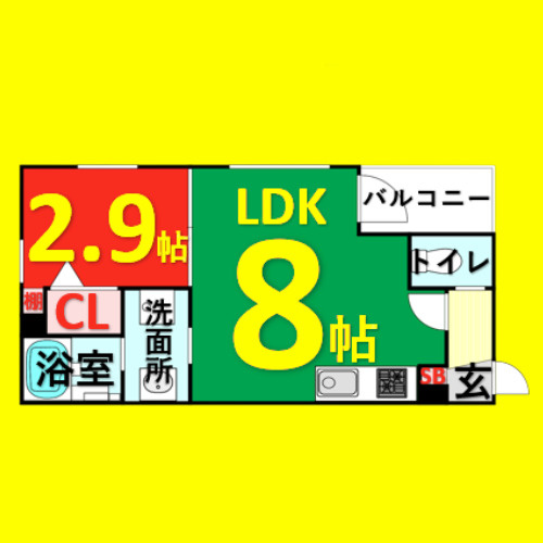 メイクス志賀本通　名古屋市賃貸　仲介手数料無料の間取り