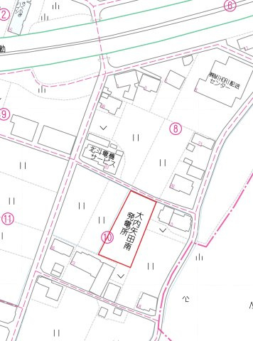大内矢田南　太陽光発電設備付き売土地の土地図