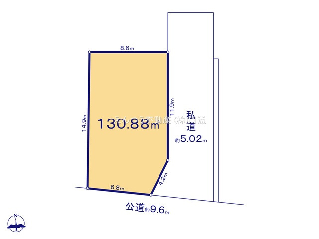 グラファーレ富田町千音寺2期4棟の土地図