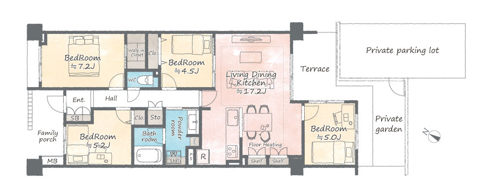 パークホームズ横浜能見台フィールズコートの間取り