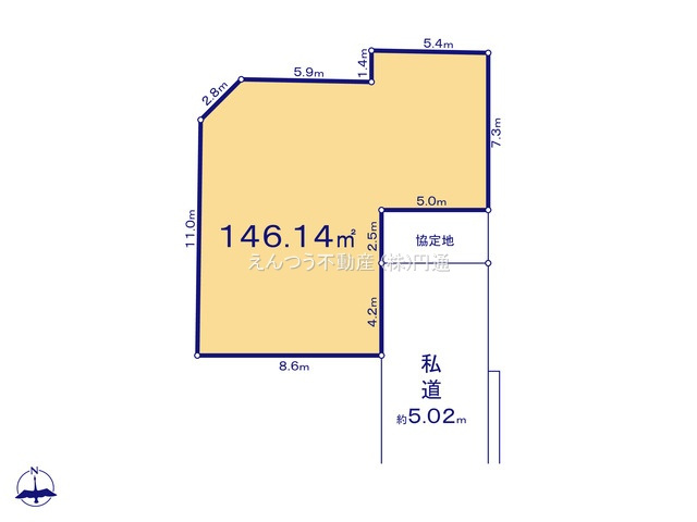 グラファーレ富田町千音寺2期4棟の土地図
