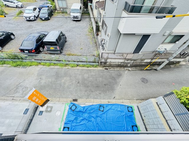 松戸市松戸新田新築戸建【寒風台小学校：10分】の前面道路含む現地写真|バルコニーより道路側眺望