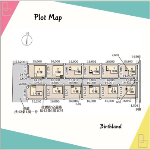 新築戸建・建売　本宮市岩根　Livele Garden　全12棟の区画図