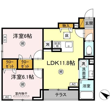 【間取り】 | D-ROOM新宿Ⅰ-A