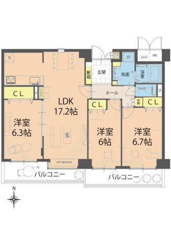 井口台パークヒルズ弐番館(JS)の間取り