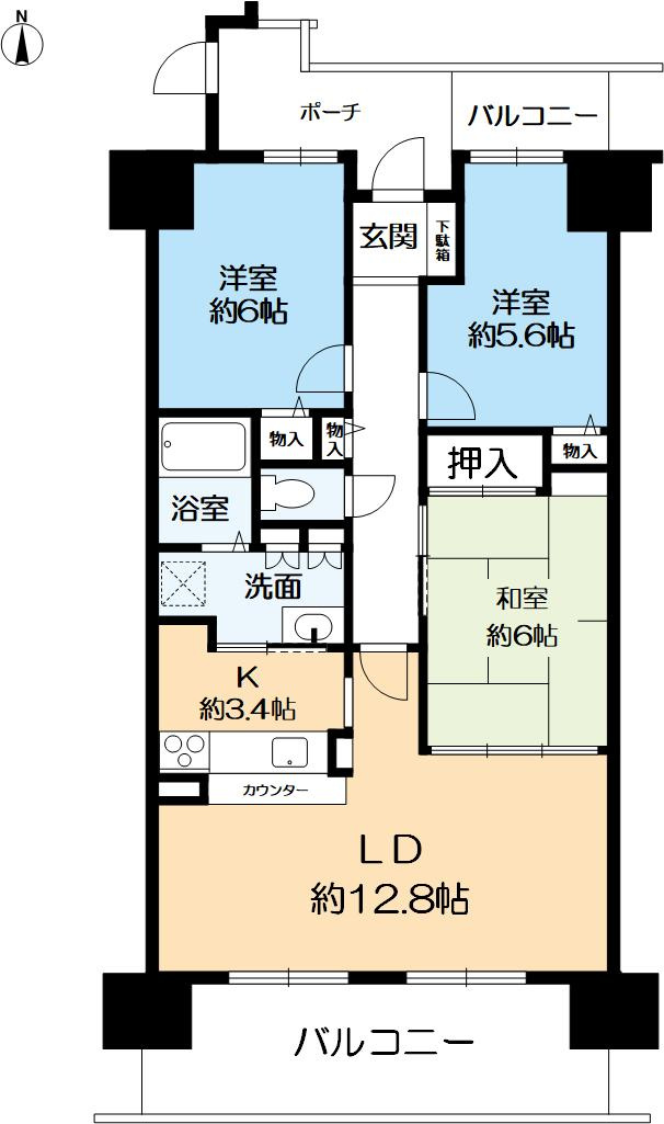 サンディ・パークスⅢ番館の間取り