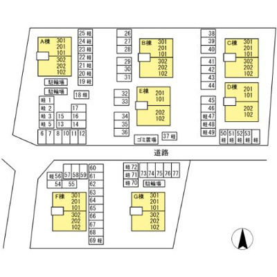【区画図】 | リビングタウン弓ヶ浜B棟
