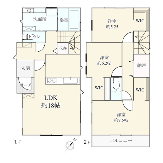 【間取り】 | 渚東町新築戸建1号棟