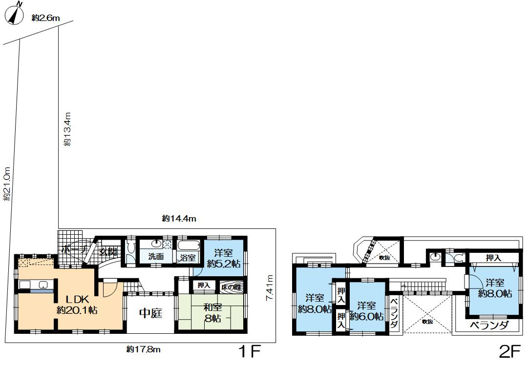 西岡本5丁目戸建の間取り