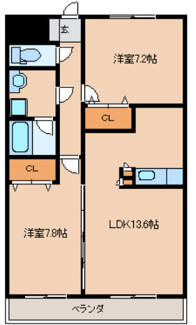 ルネス荒木五番館の間取り