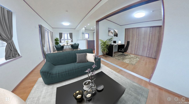 【居間・リビング】 | ネオハイツ福間Ⅱ | LDKは隣りの洋室とつなげて広く使ってもOK。ライフスタイルに合わせて自由に使えます