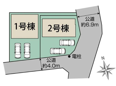 【区画図】 | 三島市谷田 新築一戸建て 2号棟 | 2号棟の区画図です