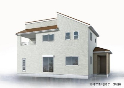 高崎市新町第７（全３棟）3号棟の外観パース|外観パースです