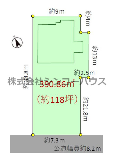 【土地図】 | 久喜市本町6丁目 売地 | 久喜市本町6丁目、約118坪の土地情報です！