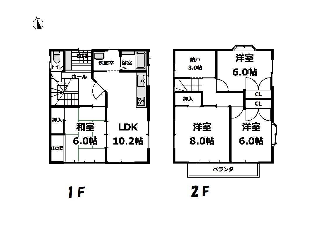 中古住宅　長野市大字上駒沢の間取り