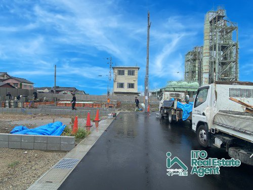 上賀茂北ノ原町 新築戸建 3期3号地の前面道路含む現地写真