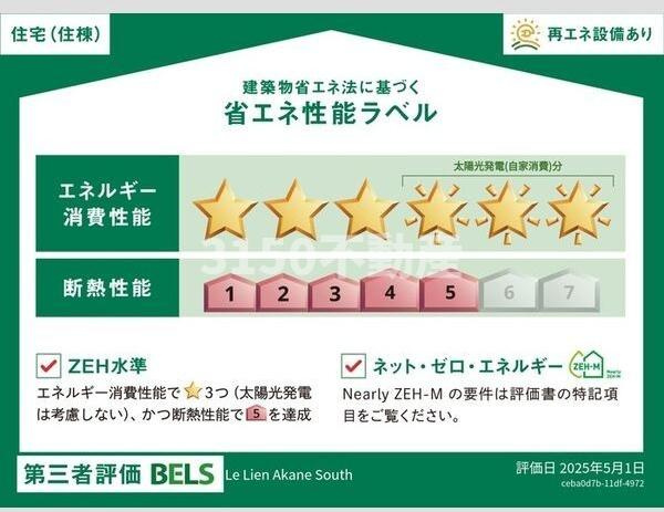 Le Lien Akane　Southの省エネ性能ラベル