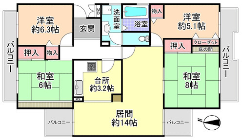 【間取り】 | 藤沢台第一住宅 306棟