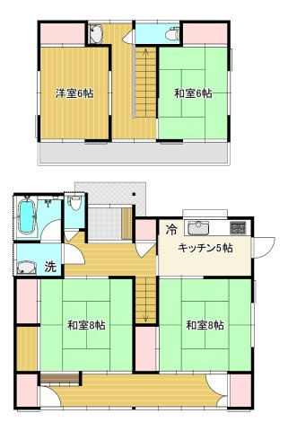 甲府市岩窪町中古戸建住宅の間取り