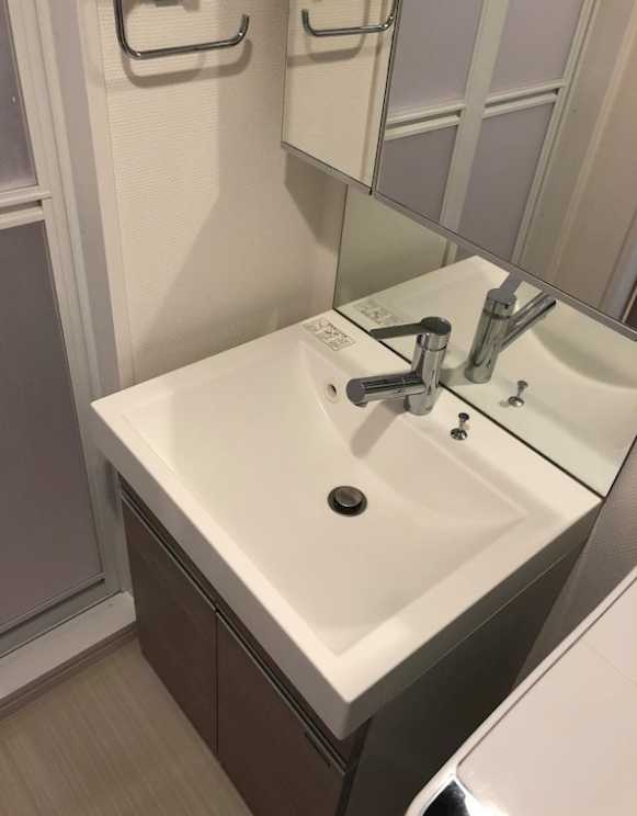 ディアレイシャス池尻大橋　ネット無料　家具付き　家電付きの洗面所