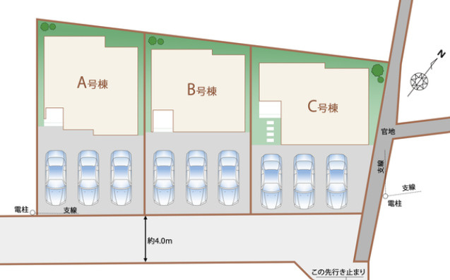 富士市松本46番　新築戸建　全3棟　B号棟　の区画図