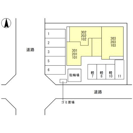 D-ROOM北田辺丁の区画図