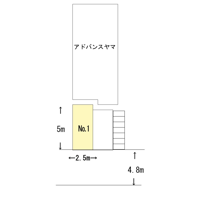 アドバンスヤマ駐車場の区画図