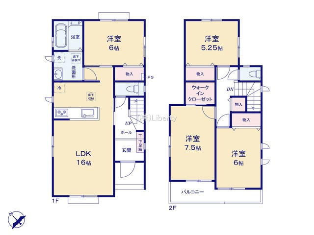 土浦市右籾　新築戸建　C号棟の間取り