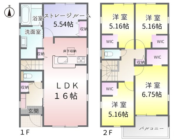 春日井市田楽町郷中(全3棟)の間取り