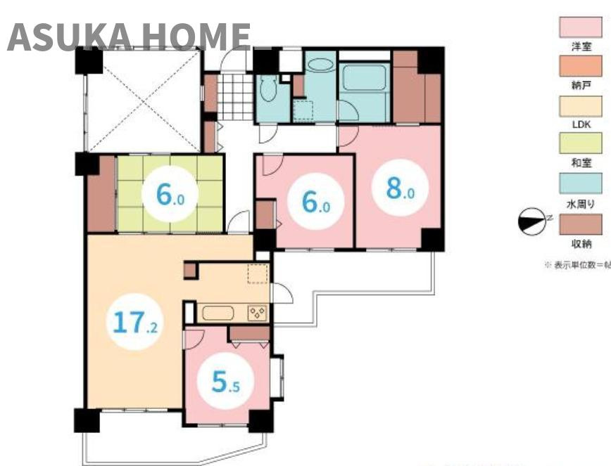 コスモヒルズ永田山王台の間取り|4LDK+ウォークインクローゼットなど収納豊富な使いやすい間取りです♪