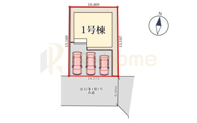 古河市緑町第2　新築戸建て　1号棟の区画図|大きなお買い物だからこそ、メリット・デメリットを伝えさせて頂きます。
R-homeにお任せください♪