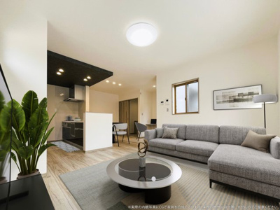 【完成予想図】 | 【LDK　イメージパース】
※画像は設計図面を基に作成したイメージです。