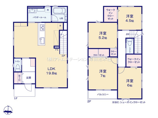 【間取り】 | アトムセレクト船橋市前貝塚町２期　1号棟