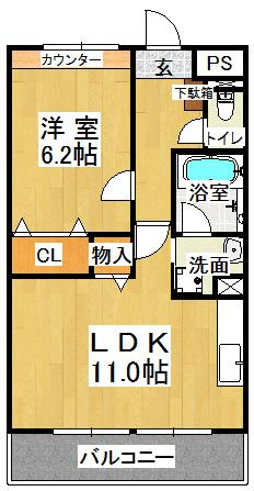 ボヌール有瀬の間取り|※間取りが現況と異なる場合は現況を優先します※