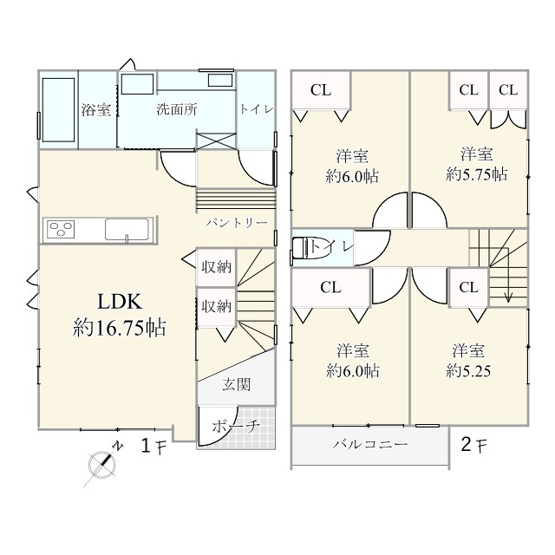 【間取り】 | 枚方市渚東町3期2棟　2号棟
