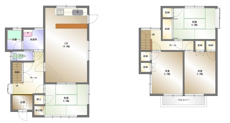 庄内町5丁目　中古戸建の間取り
