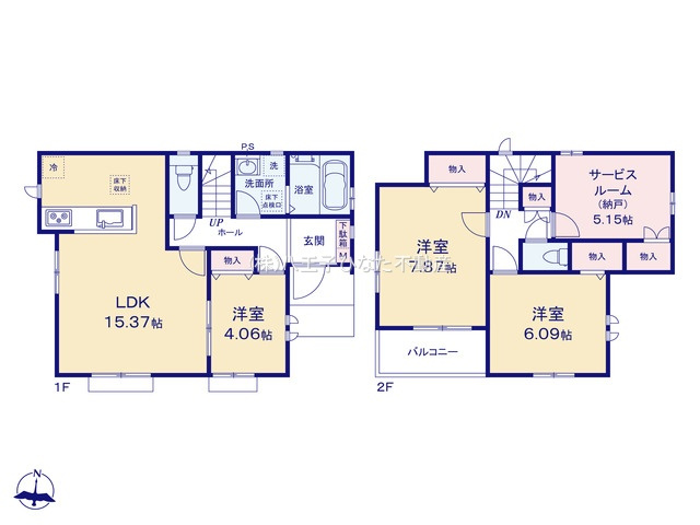 『八王子市新築戸建て』八王子市狭間町1760【仲介手数料無料】の間取り|～仲介手数料無料☆八王子ひなた不動産～八王子市狭間町　新築戸建て