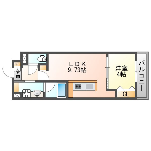 大阪市淀川区三津屋北３丁目の賃貸マンションの間取り