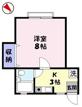 【間取り】 | プティ・フルール | 【１Ｋ】