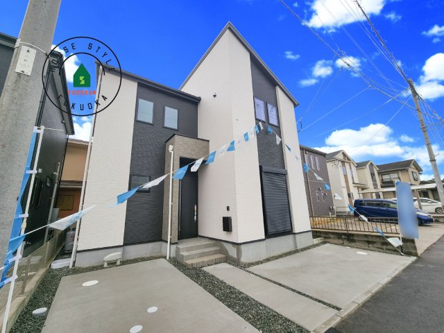 古賀市花見南2丁目第5-2棟(2号棟）の外観|デザイン性のある外観です。