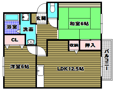 グランシャリオB棟の間取り