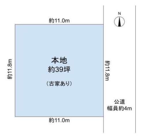 【土地図】 | 川越市霞ケ関北6丁目 | 39坪のゆとりある敷地です