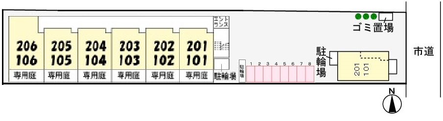 Sunlit朱雀（サンリット朱雀）の区画図